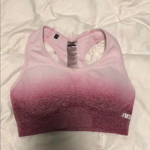 Gymshark pink ombré seamless sports bra small